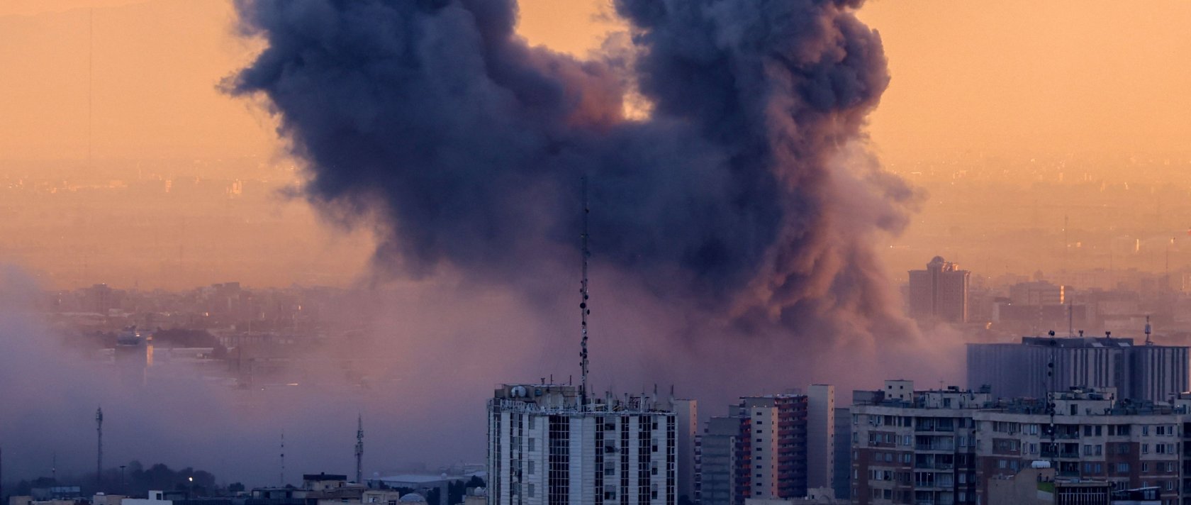 A plume of smoke rises after a strike on the Iranian capital Tehran, Iran, March 3, 2026. (AFP Photo)