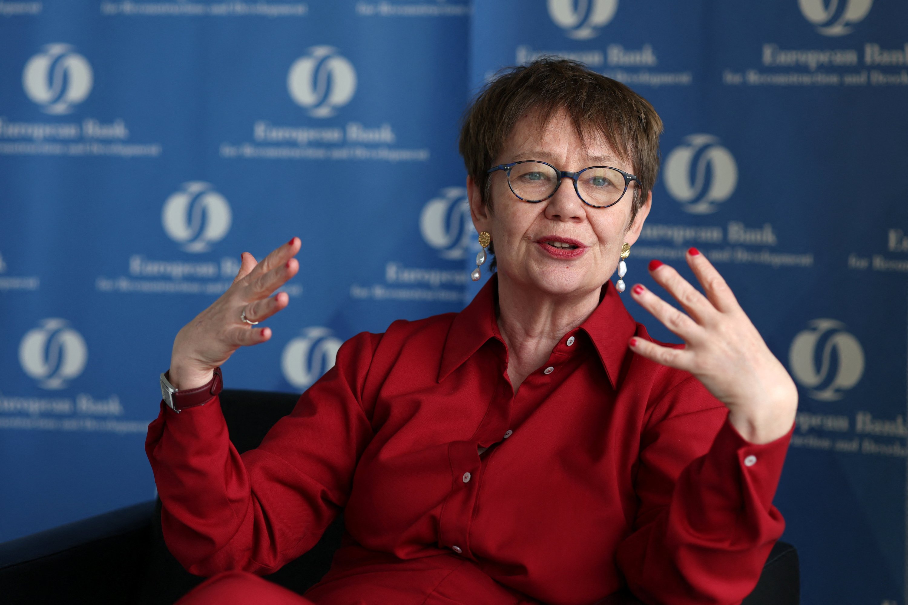 President of the European Bank for Reconstruction and Development (EBRD), Odile Renaud-Basso, speaks during an interview, Istanbul, Türkiye, March 5, 2026. (Reuters Photo)