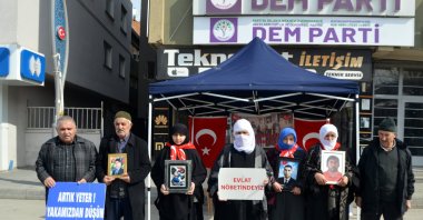 Parents of the youth brainwashed to join the PKK stage a protest, Muş, eastern Türkiye, March 4, 2026. (AA Photo)