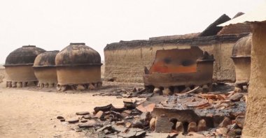 Burnt and damaged properties after multiple people were killed and several women and children were abducted following an attack by armed men in Dutsin Dan Ajiya village in Anka Local Government Area of Zamfara State, Nigeria, Feb. 21, 2026. (Reuters File Photo)