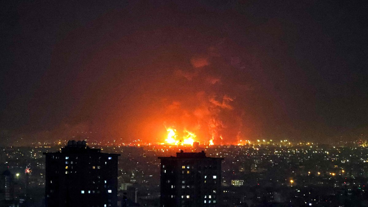 Explosions erupt following U.S. and Israeli airstrikes on Tehran Oil Refinery in Tehran, Iran, March 7, 2026. (AFP Photo)