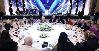 President Recep Tayyip Erdoğan and First Lady Emine Erdoğan attend an iftar with guests, Istanbul, Türkiye, March 7, 2026. (AA Photo)