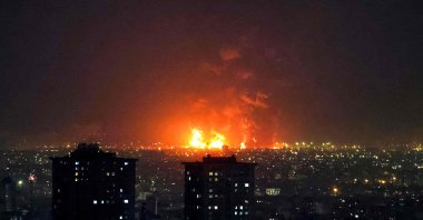 Explosions erupt following U.S. and Israeli airstrikes on Tehran Oil Refinery in Tehran, Iran, March 7, 2026. (AFP Photo)