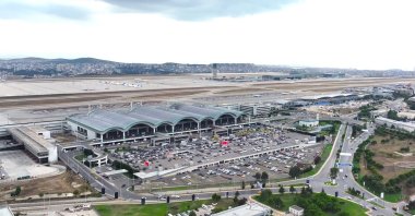 An aerial view of Sabiha Gökçen Airport, Istanbul, Türkiye, Feb. 18, 2026. (IHA Photo)