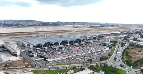An aerial view of Sabiha Gökçen Airport, Istanbul, Türkiye, Feb. 18, 2026. (IHA Photo)