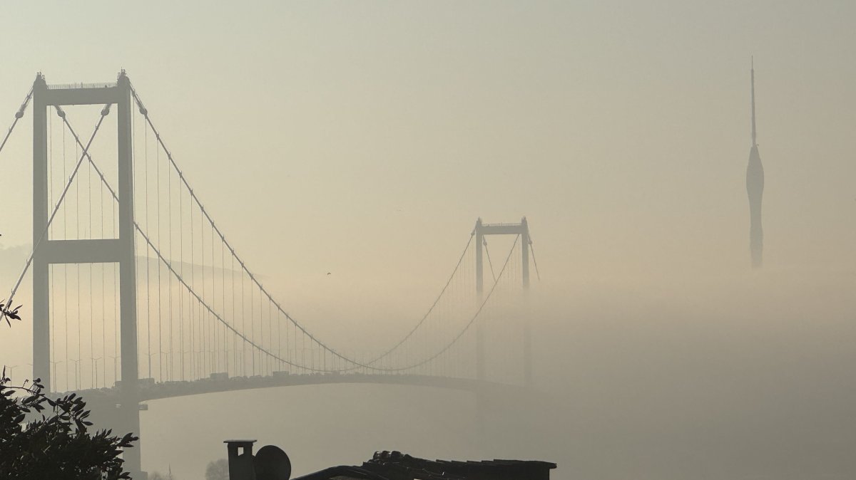 Fog blankets the 15 July Martyrs Bridge and surrounding areas, Istanbul, Türkiye, March 4, 2026. (AA Photo)