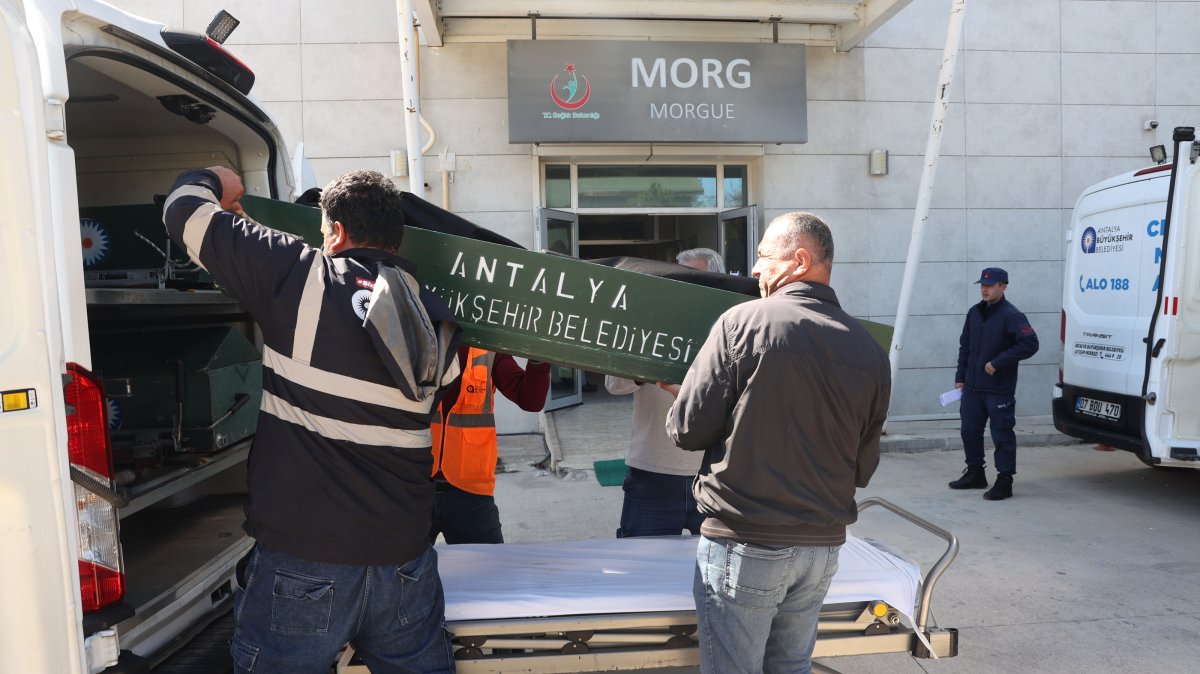 Officials transport the bodies of irregular migrants from the morgue at Finike State Hospital in Antalya, Türkiye, March 9, 2026. (AA Photo)