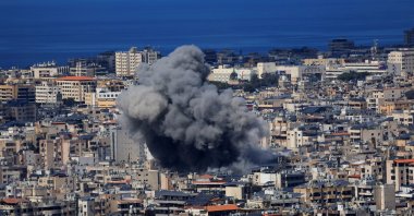 Smoke billows after an Israeli strike on Beirut's southern suburbs, Lebanon, March 9, 2026. (Reuters Photo)