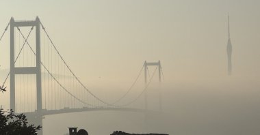 Fog blankets the 15 July Martyrs Bridge and surrounding areas, Istanbul, Türkiye, March 4, 2026. (AA Photo)