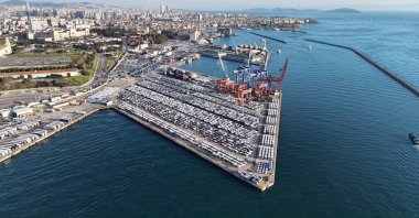 A view of the Haydarpaşa port, Istanbul, Türkiye, Feb. 27, 2026. (IHA Photo)