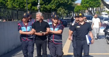 In this undated photo the police detain suspects as part of an ongoing corruption investigation linked to the tenure of jailed former Manavgat Mayor Şükrü Sözen, Antalya, Türkiye. (DHA Archive Photo)