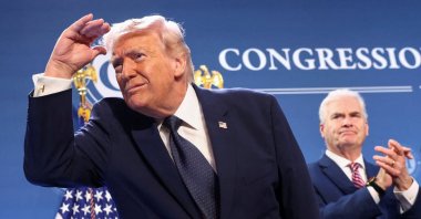 U.S. President Donald Trump looks from the stage after delivering remarks to members of the Republican Party, in Miami, Florida, U.S., March 9, 2026. (Rueters Photo)
