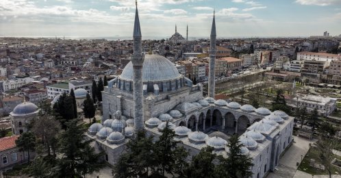 A drone view shows the historic Yavuz Sultan Selim Mosque in the Fatih district of Istanbul, Türkiye, March 10, 2026. (AA Photo)