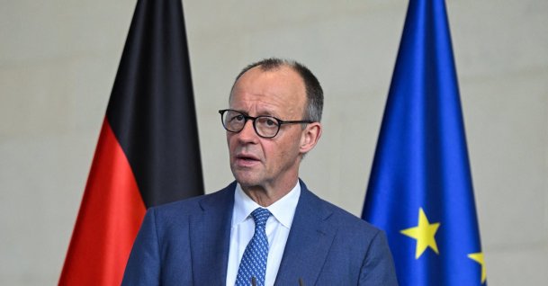 German Chancellor Friedrich Merz attends a news conference with Czech Prime Minister Andrej Babis (not pictured), after bilateral talks, in Berlin, Germany, March 10, 2026. (Reuters Photo)