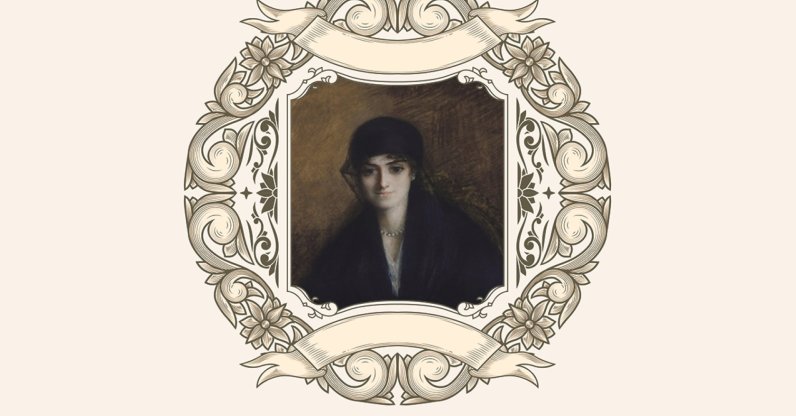 A self-portrait of Ottoman painter Mihri Müşfik Hanım in pastel, from the Istanbul Museum of Modern Art collection, donated by Semra Karamürsel. (Shutterstock Photo - edited by Daily Sabah's Nizam Arslan)