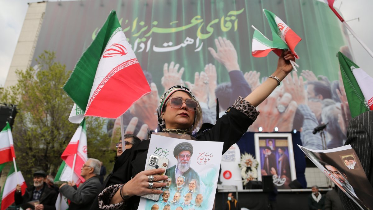 Iranians attend a mass funeral for the IRGC commanders and other victims killed in U.S. and Israeli strikes, Tehran, Iran, March 11, 2026. (AA Photo)