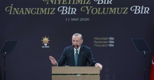 President Recep Tayyip Erdoğan speaks at an iftar with the ruling Justice and Development Party (AK Party) lawmakers in the capital Ankara, March 11, 2026. (AA Photo)