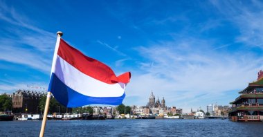 The Dutch flag is seen on a boat in Amsterdam, the Netherlands, in this undated stock photo. (Shutterstock Photo)