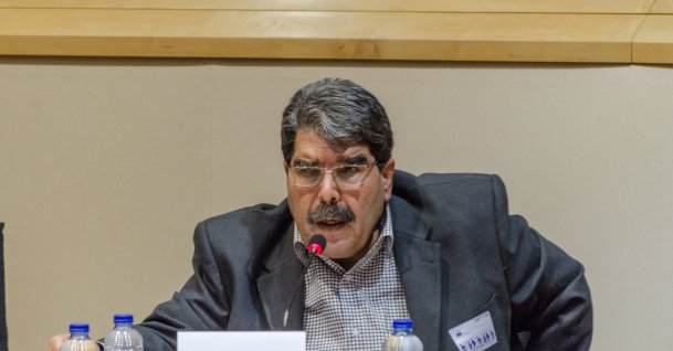 Salih Muslim attends a session at the European Parliament during a conference, in Brussels, Belgium, Oct. 3, 2014. (AFP File Photo)