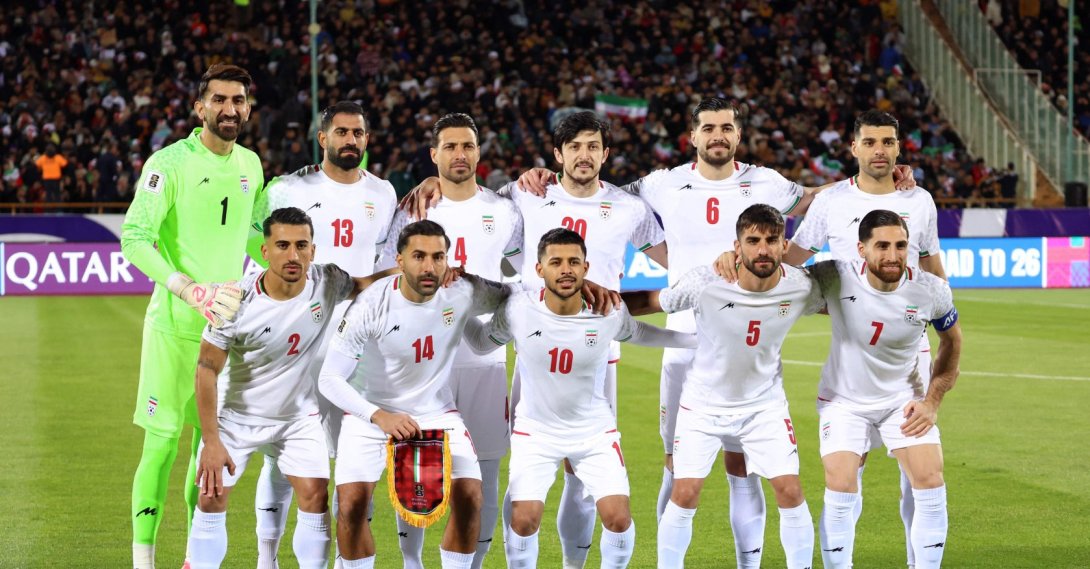 Iran's national football team pose for a group picture before the FIFA World Cup 2026 Asia zone qualifiers match against Uzbekistan, March 25, 2025. (AFP Photo)