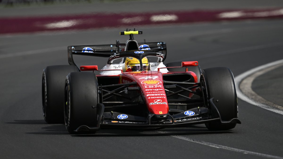 Scuderia Ferrari driver Lewis Hamilton in action during the 2026 Australian Grand Prix at Albert Park Circuit, Melbourne, Australia, March 8, 2026. (EPA Photo)