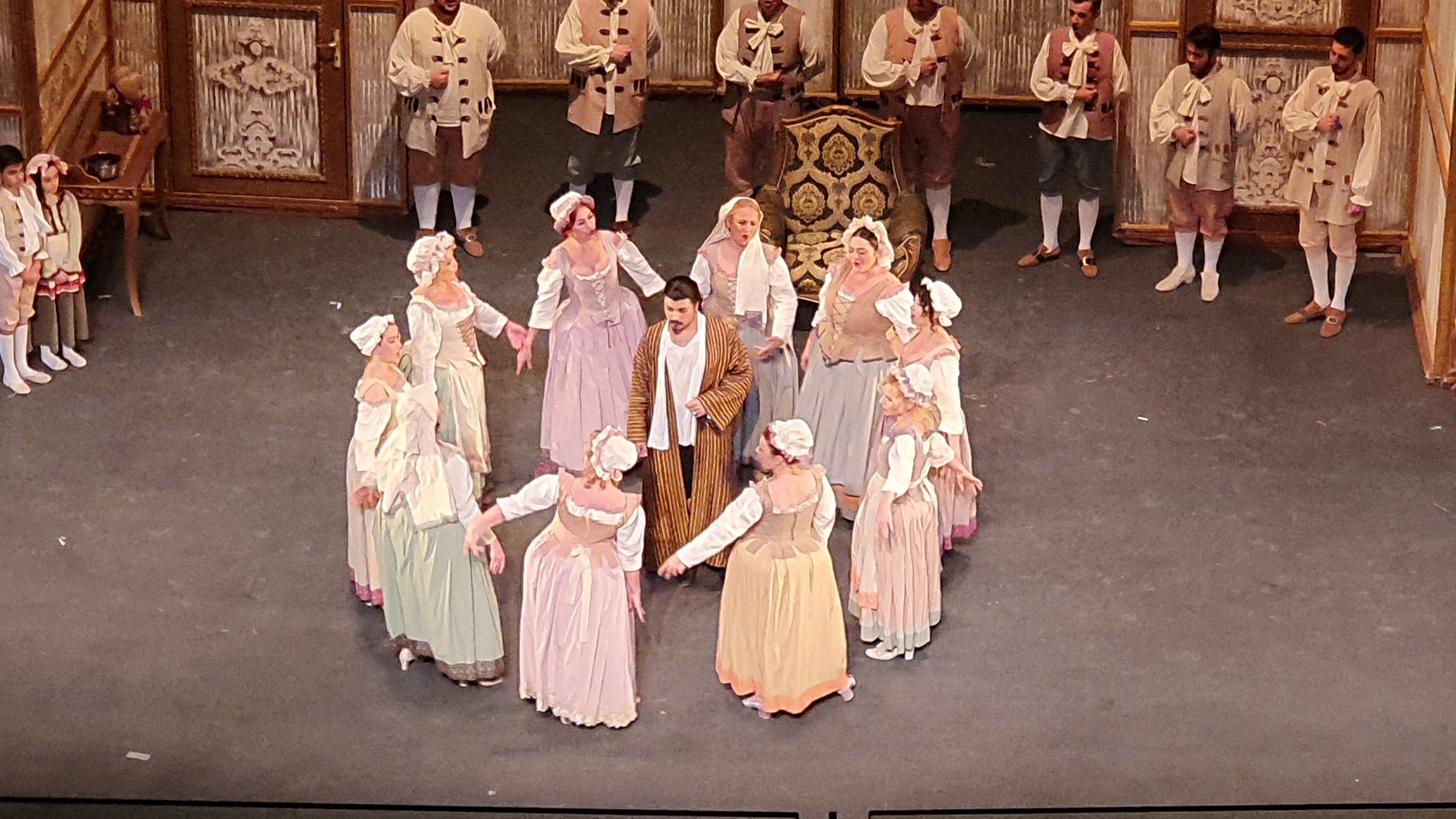 A scene from "The Marriage of Figaro," staged by members of Izmir State Opera and Ballet, Izmir, western Türkiye, March 5, 2026. (Photo by Mehmet Rıza)