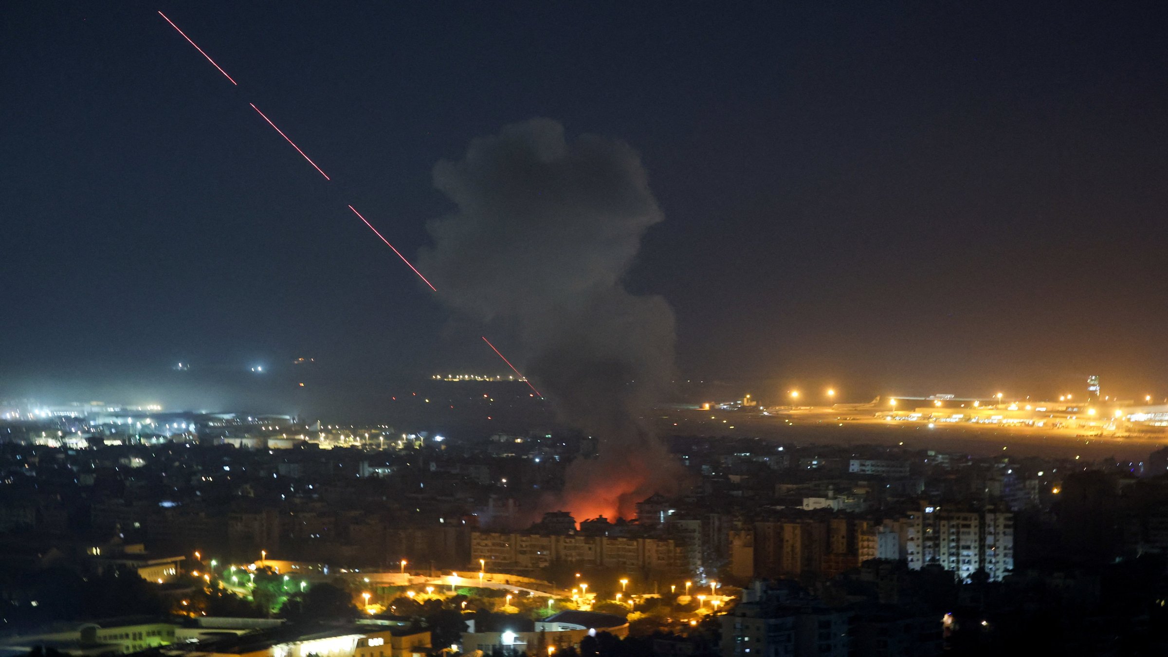Plumes of smoke rise during Israeli strikes on Beirut, Lebanon, March 12, 2026. (Reuters Photo)