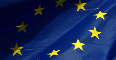 A European Union flag flutters outside the European Commission headquarters, Brussels, Belgium, Feb. 26, 2026. (Reuters Photo)