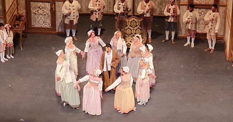 A scene from "The Marriage of Figaro," staged by members of the Izmir State Opera and Ballet, Izmir, western Türkiye, March 5, 2026. (Photo by Mehmet Rıza)