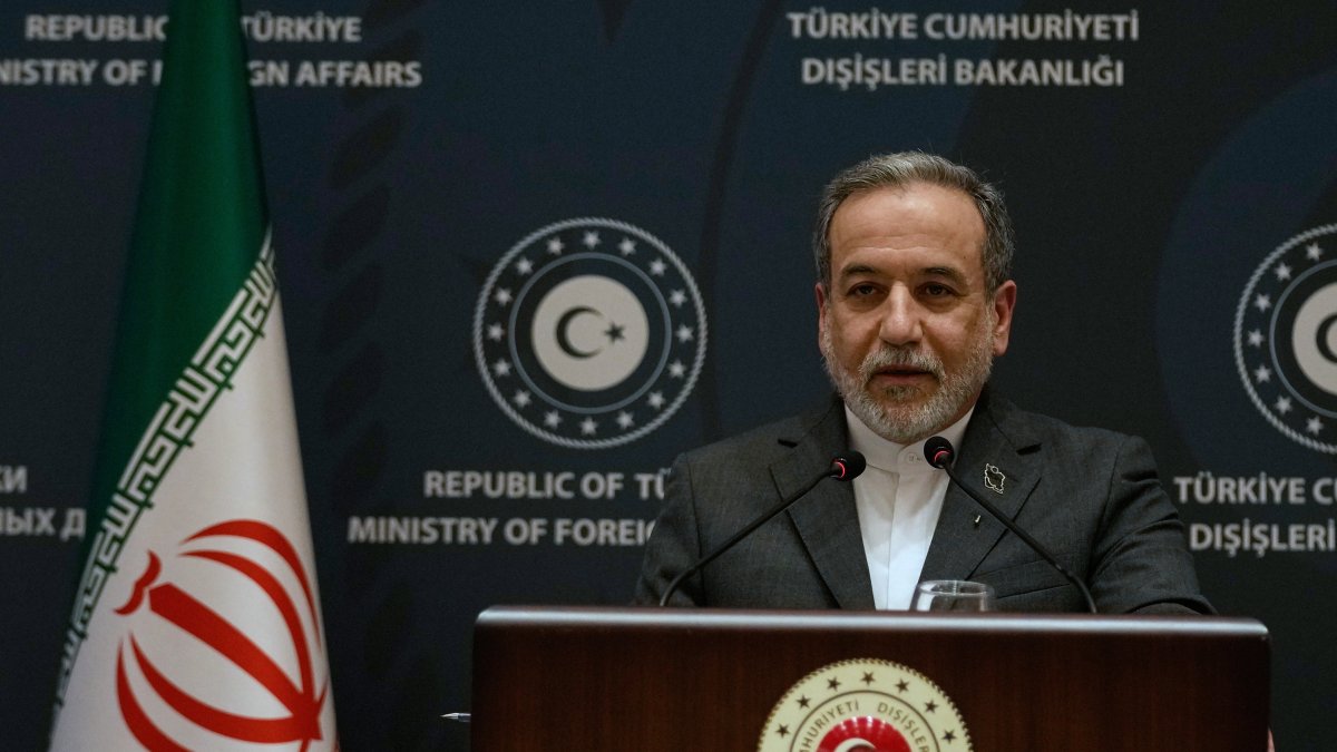 Iranian Foreign Minister Abbas Araghchi speaks to journalists during a joint press conference with his Turkish counterpart Hakan Fidan in Istanbul, Friday, Jan. 30, 2026. (AP File Photo)