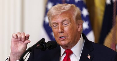 U.S. President Donald Trump speaks during a Women's History Month event at the White House, Washington, U.S., March 12, 2026. (EPA Photo)