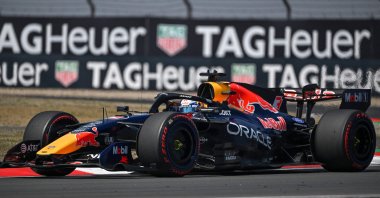 Red Bull Racing's Dutch driver Max Verstappen drives during a practice session ahead of the Formula One Chinese Grand Prix at the Shanghai International Circuit, Shanghai, China, March 13, 2026. (AFP Photo)