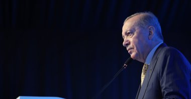 President Recep Tayyip Erdoğan delivers a speech during the groundbreaking ceremony for the first phase of Istanbul University's Cerrahpaşa Faculty of Medicine Hospital, Istanbul, Türkiye, March 13, 2026. (AA Photo)