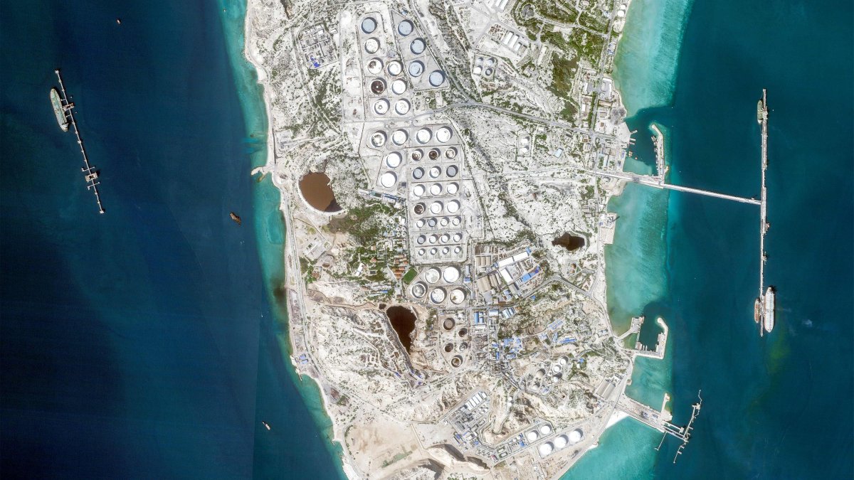This handout satellite image taken by 2026 Planet Labs PBC shows a view of Iran's Kharg Island, which hosts the country’s main crude export terminal and is responsible for the overwhelming majority of its oil shipments to the world, about 25 kilometers south of the mainland in the north of the Gulf, Feb. 22, 2026. (AFP Photo)