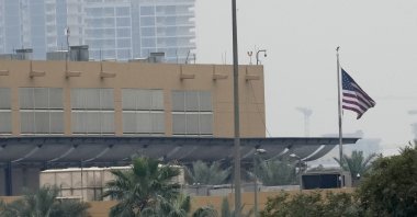 A general view of the United States Embassy compound after a reported missile strike, in Baghdad, Iraq, March 14, 2026. (EPA Photo)