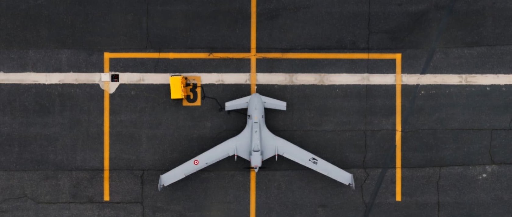 Baykar's K2 Kamikaze drone is seen during an autonomous test flight in Istanbul, Türkiye, in this screen grab from a promotional video. (IHA Photo) 