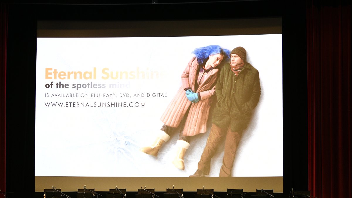 Empty chairs are set onstage before a live reading of "Eternal Sunshine of the Spotless Mind" at the DGA theater, Los Angeles, California, U.S., March 4, 2020. (Getty Images Photo)