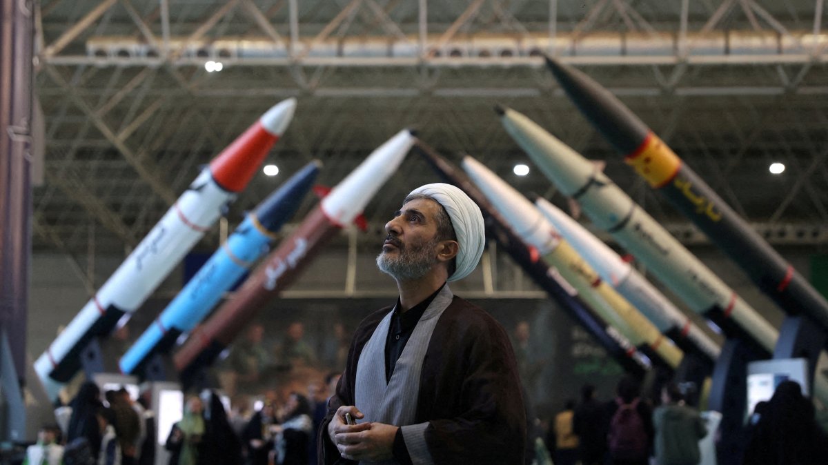 An Iranian cleric visits the Islamic Revolutionary Guard Corps (IRGC) Aerospace Force Museum in Tehran, Iran, Nov. 12, 2025. (Reuters Photo)