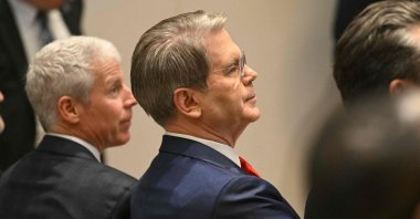 U.S. Secretary of Treasury Scott Bessent (C) attends the "Shield of the Americas" Summit at Trump National Doral in Miami, Florida, U.S., March 7, 2026. (AFP Photo)