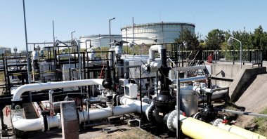 The Druzhba oil pipeline between Hungary and Russia is seen at the Hungarian MOL Group's Danube Refinery, Szazhalombatta, Hungary, May 18, 2022. (Reuters Photo)