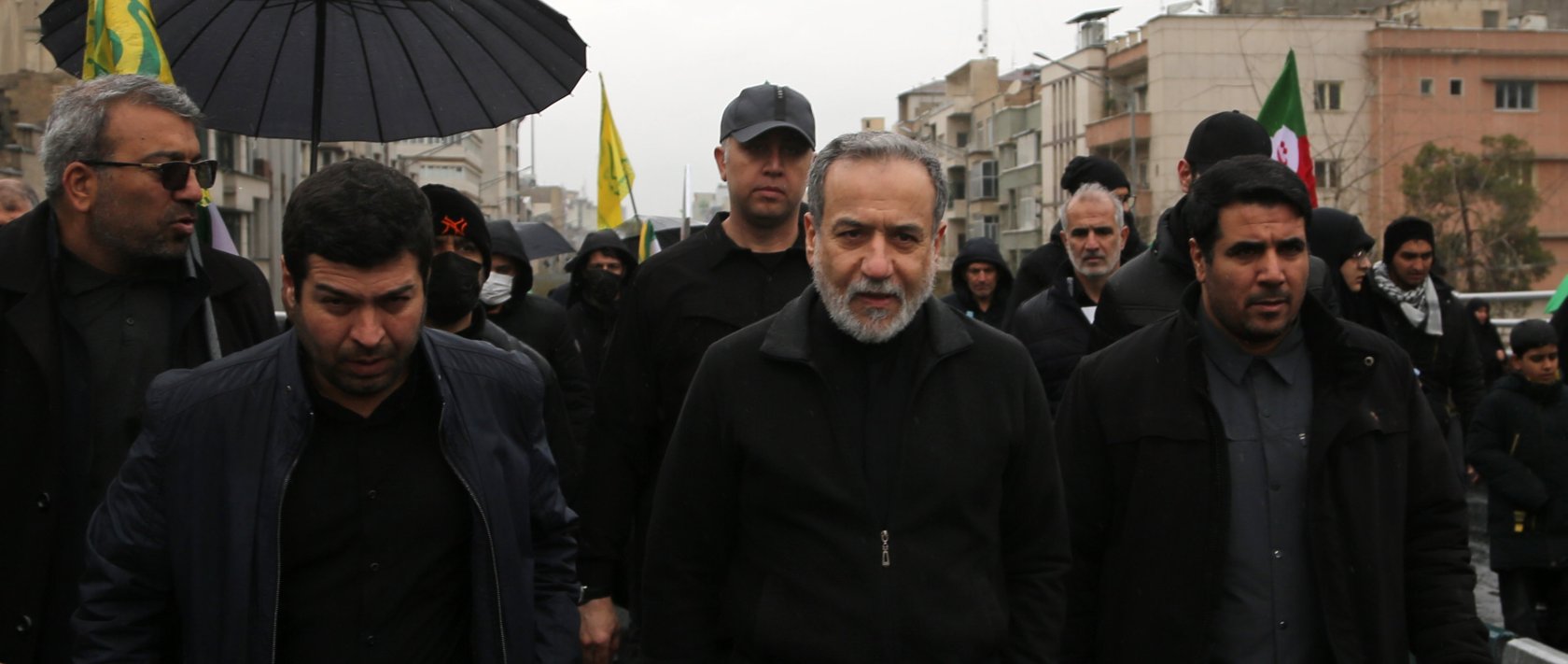 Iranian Foreign Minister Abbas Araghchi (C) attends Quds Day march amid U.S.-Israeli war on Iran, in Tehran, Iran, March 13, 2026. (AA Photo)