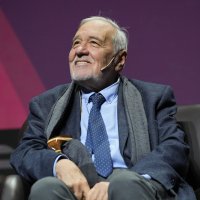 Late historian and author Ilber Ortaylı speaks at the Global GastroEconomy Summit organized by the Turkish Restaurants and Entertainment Association (TURYİD), Atatürk Cultural Center (AKM), Istanbul, Türkiye, May 23, 2024. (AA Photo)