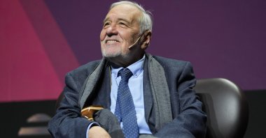 Late historian and author Ilber Ortaylı speaks at the Global GastroEconomy Summit organized by the Turkish Restaurants and Entertainment Association (TURYİD), Atatürk Cultural Center (AKM), Istanbul, Türkiye, May 23, 2024. (AA Photo)