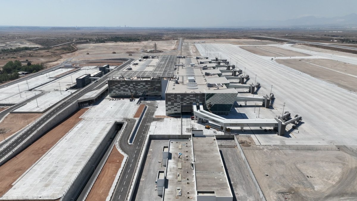 An aerial view of the newly expanded Ercan Airport, Lefkoşa (Nicosia), TRNC, July 19, 2023. (AA Photo)