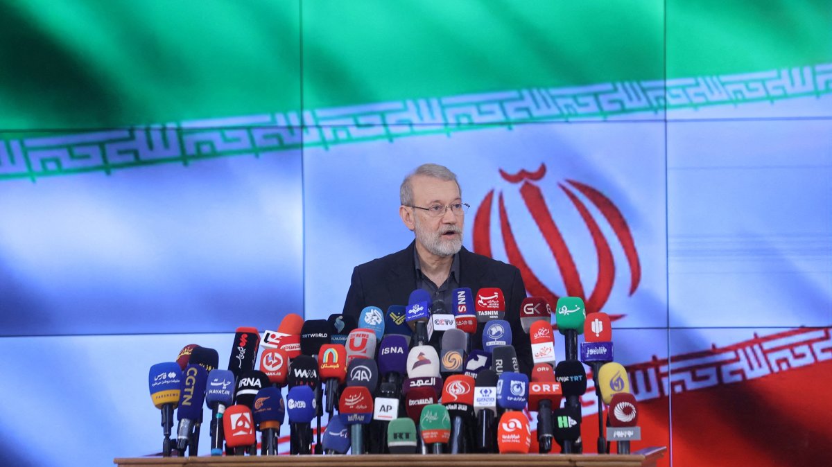 Ali Larijani, former chairman of the parliament of Iran, speaks at a press conference after registering as a candidate for the presidential election at the Interior Ministry, in Tehran, Iran May 31, 2024. (Reuters File Photo)