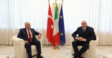 Defense Minister Yaşar Güler meets with Italian Defense Minister Guido Crosetto during an official visit, Rome, Italy, March 16, 2026. (DHA)
