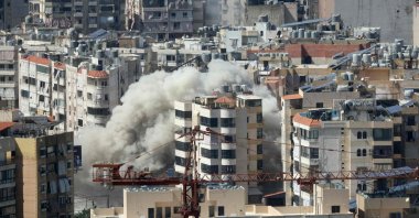 Smoke rises from the site of an Israeli airstrike that targeted an area in Beirut’s southern suburbs, Lebanon, March 17, 2026. (AFP Photo)