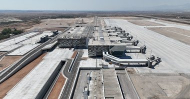 An aerial view of the newly expanded Ercan Airport, Lefkoşa (Nicosia), TRNC, July 19, 2023. (AA Photo)