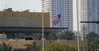 A general view of the U.S. embassy in the Green Zone of Baghdad, Iraq, March 17, 2026. (EPA Photo)