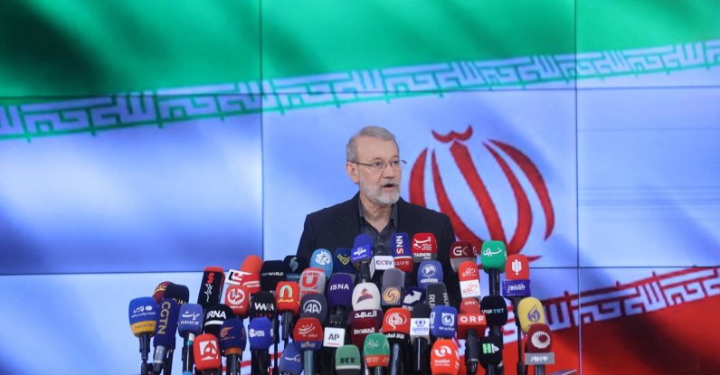 Ali Larijani, former chairman of the parliament of Iran, speaks at a press conference after registering as a candidate for the presidential election at the Interior Ministry, in Tehran, Iran May 31, 2024. (Reuters File Photo)